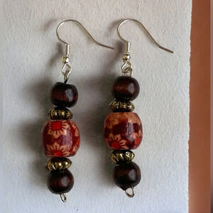 Nice Painted Wood Earrings